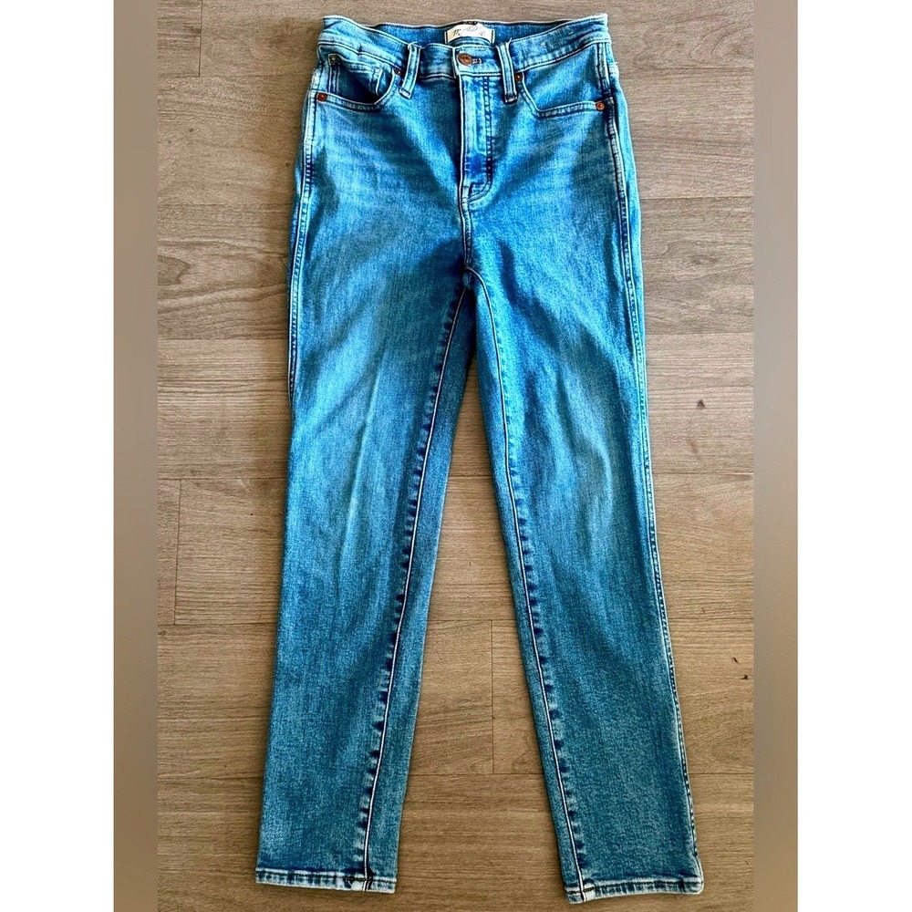 Madewell Jeans Stovepipe Women 26 Blue High Rise Straight Leg Light Wash